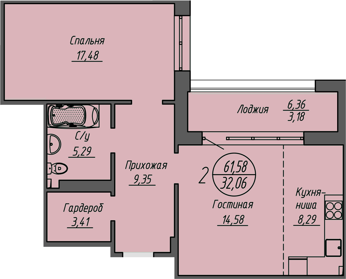  58.9 м² Облака
