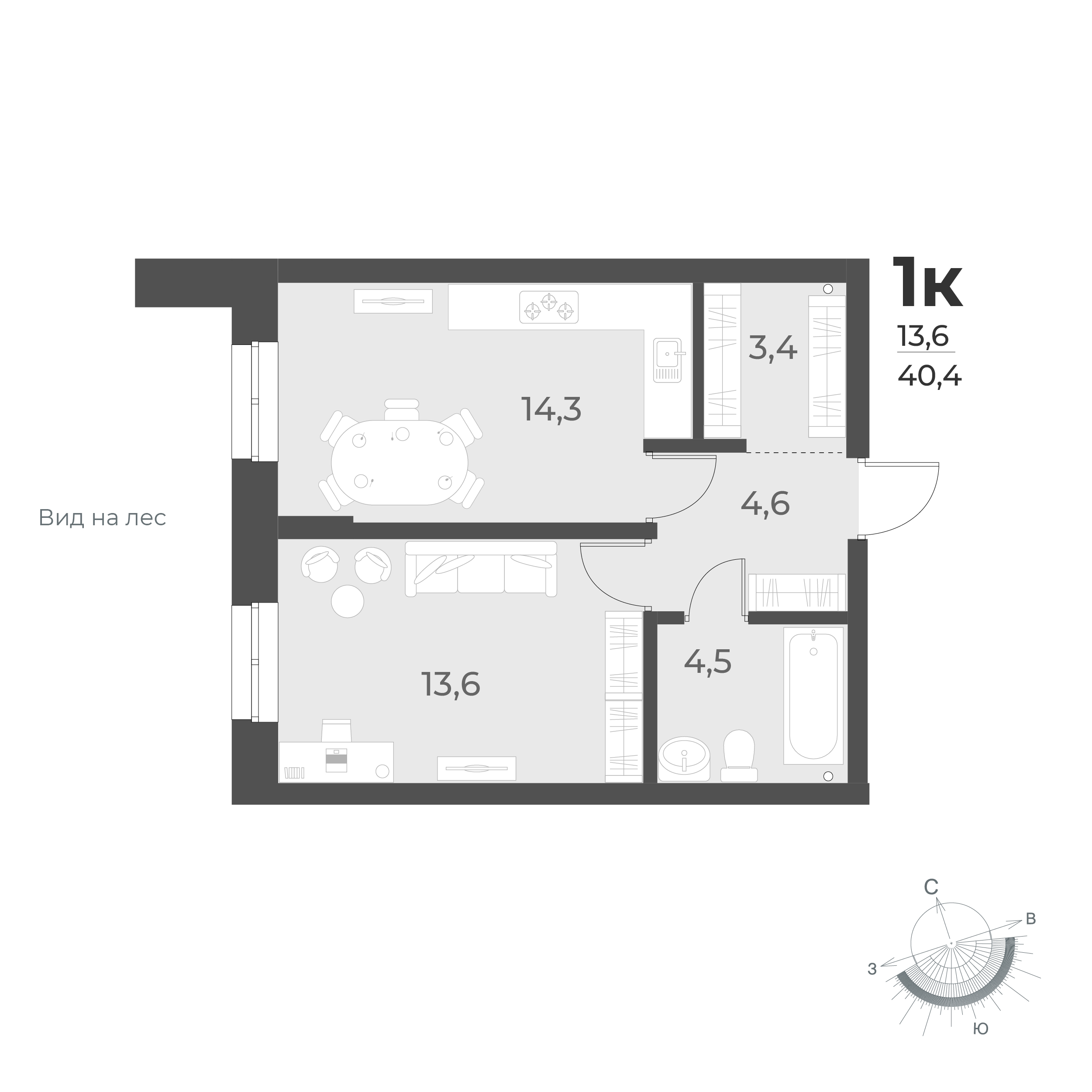  40.4 м² Новелла