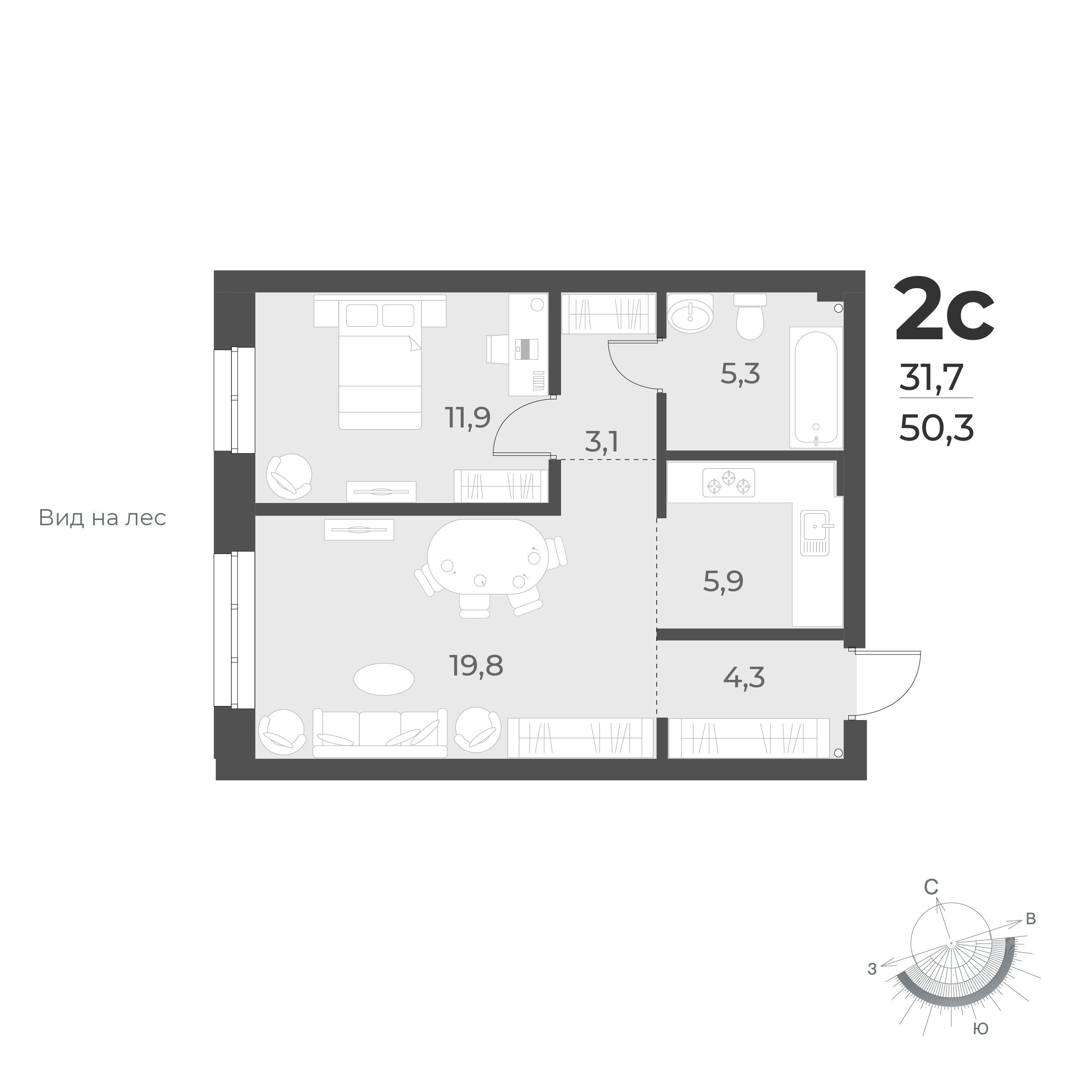  50.3 м² Новелла