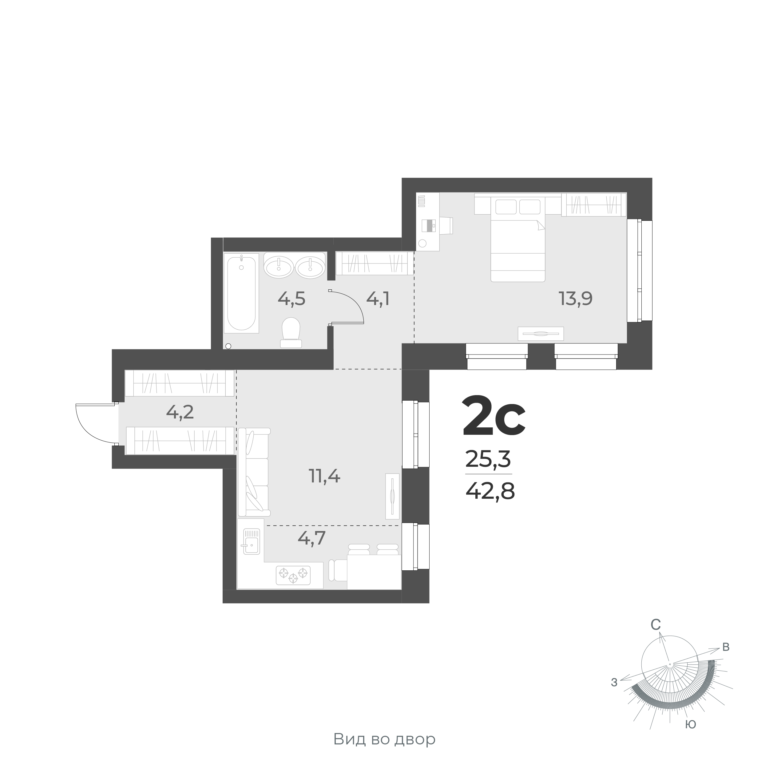  42.8 м² Новелла