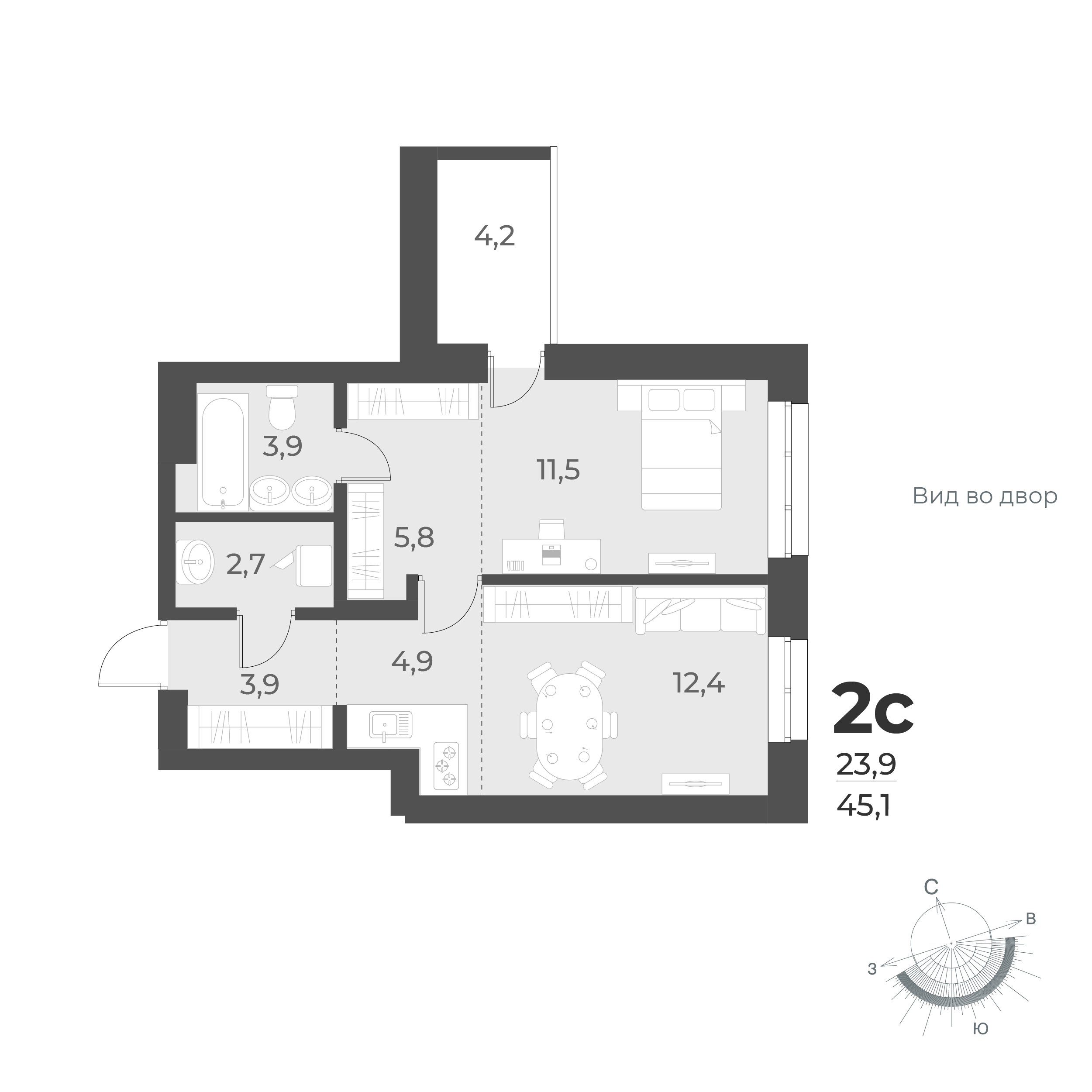  45.1 м² Новелла