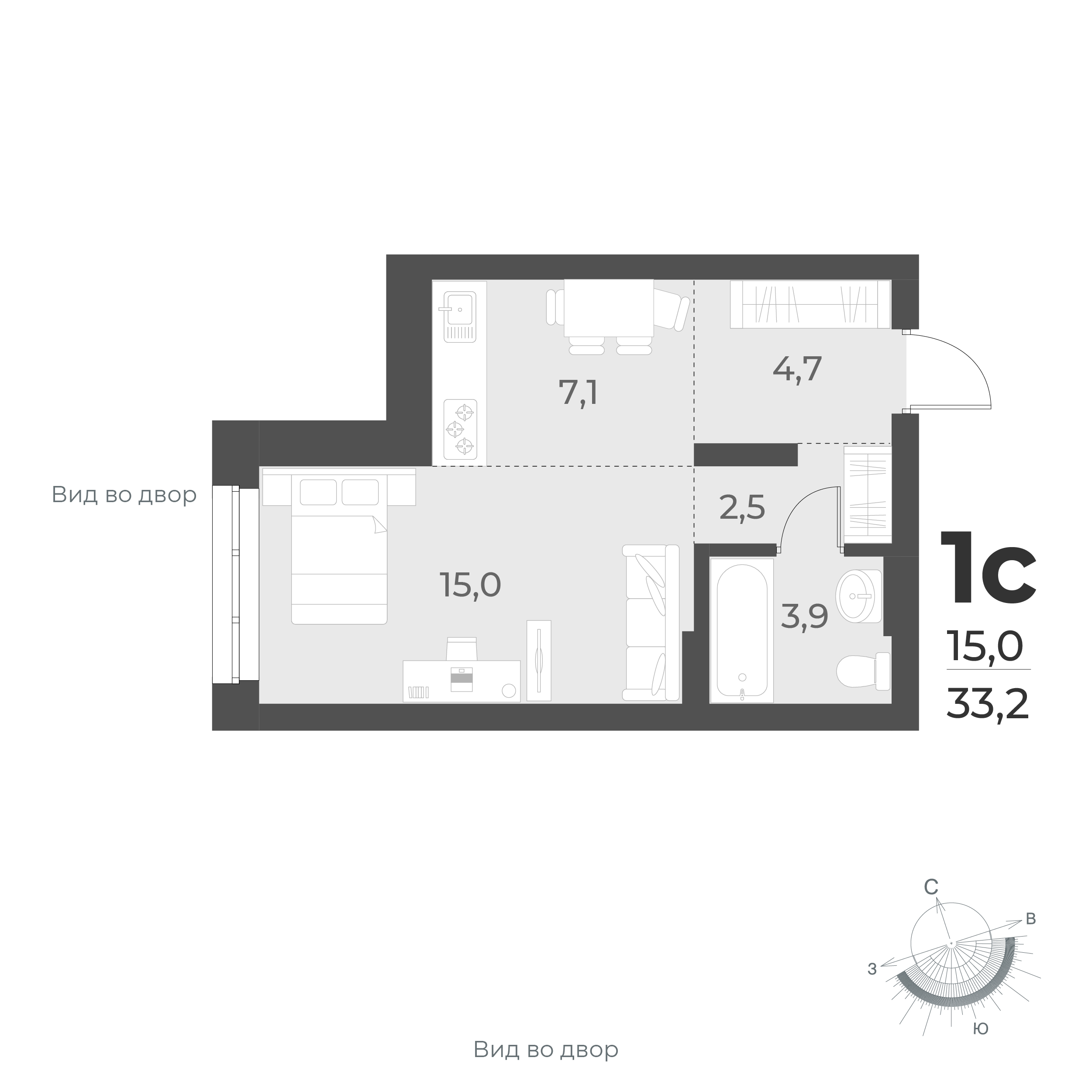  33.2 м² Новелла