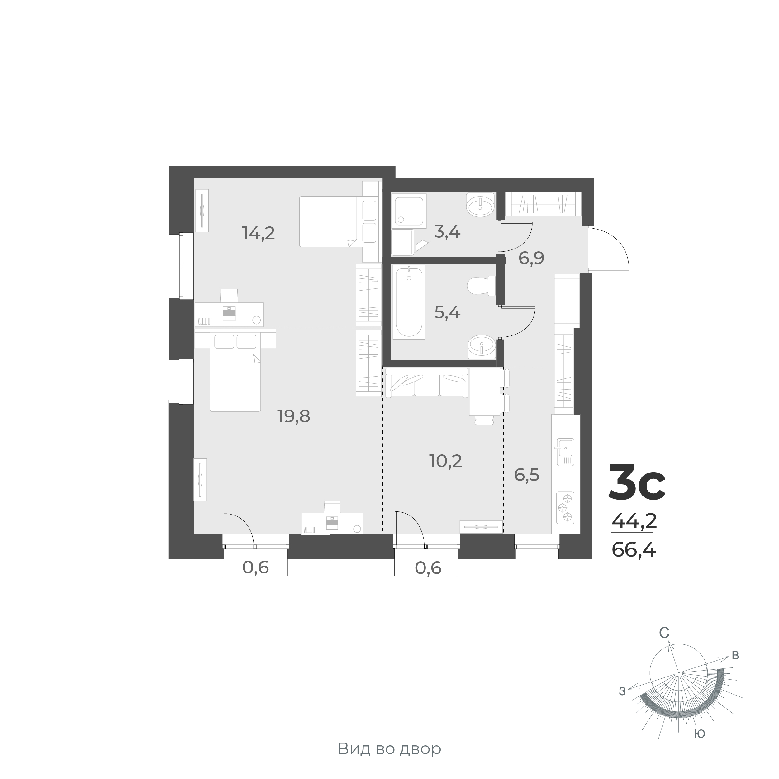  66.4 м² Новелла