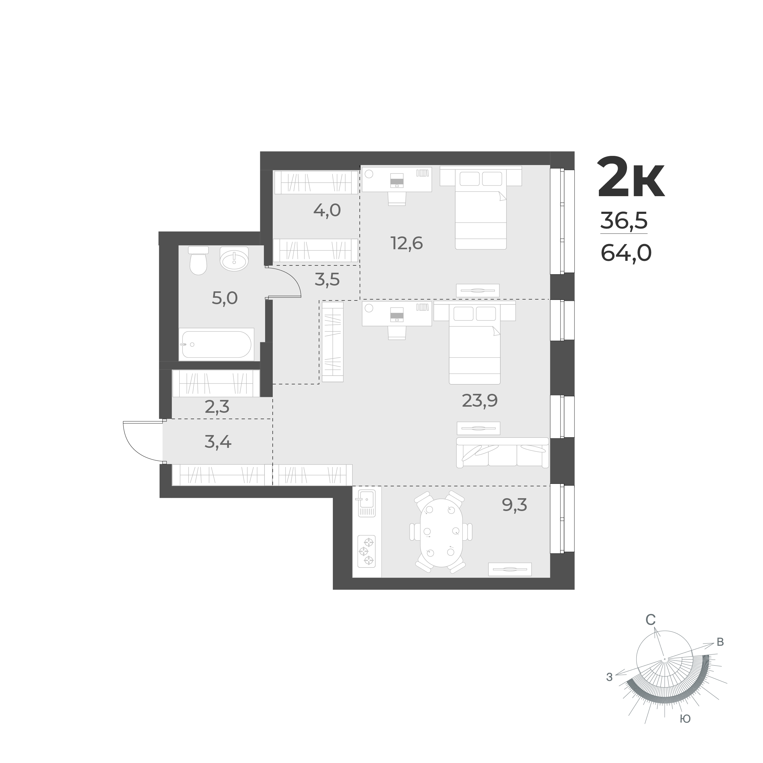  64 м² Новелла