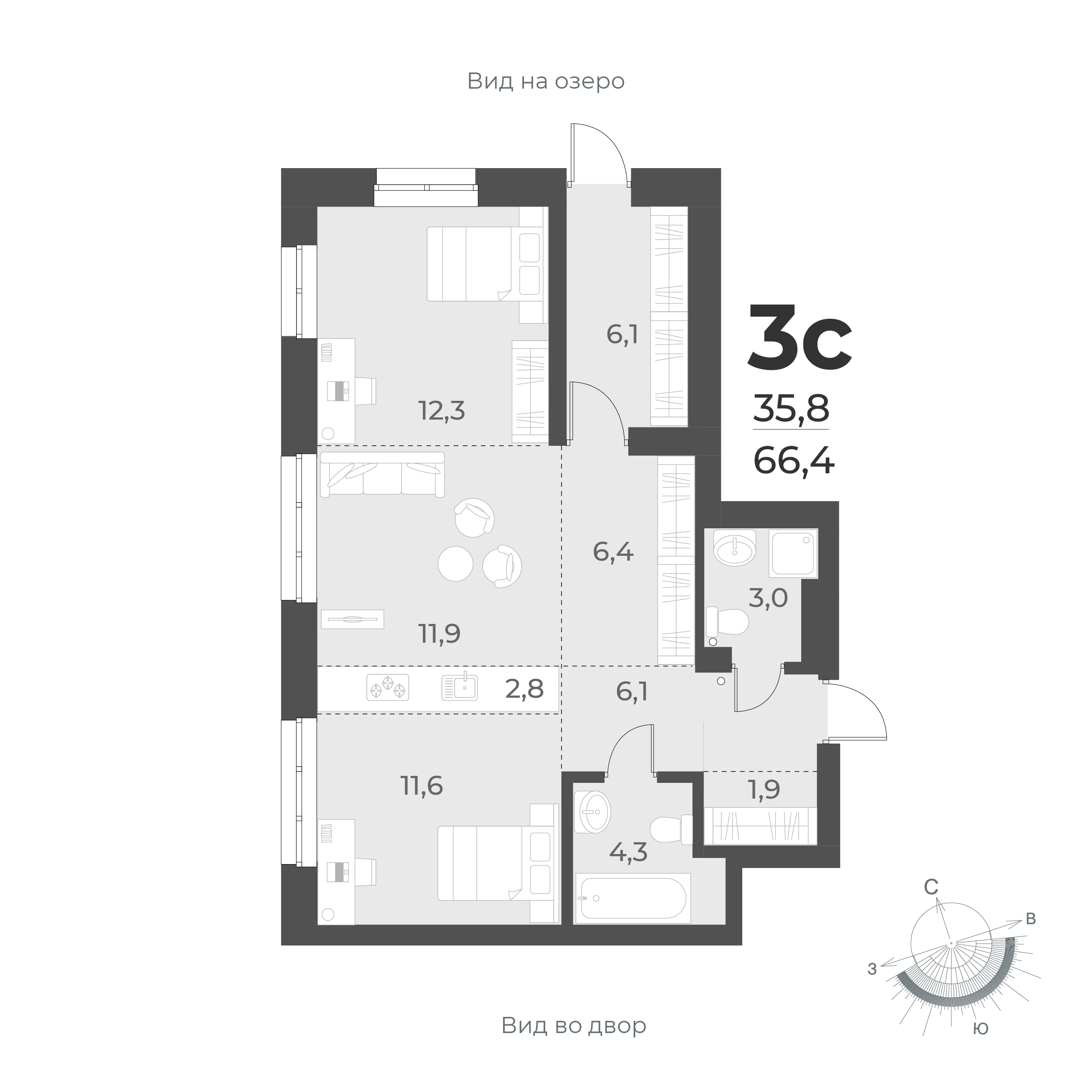  66.4 м² Новелла