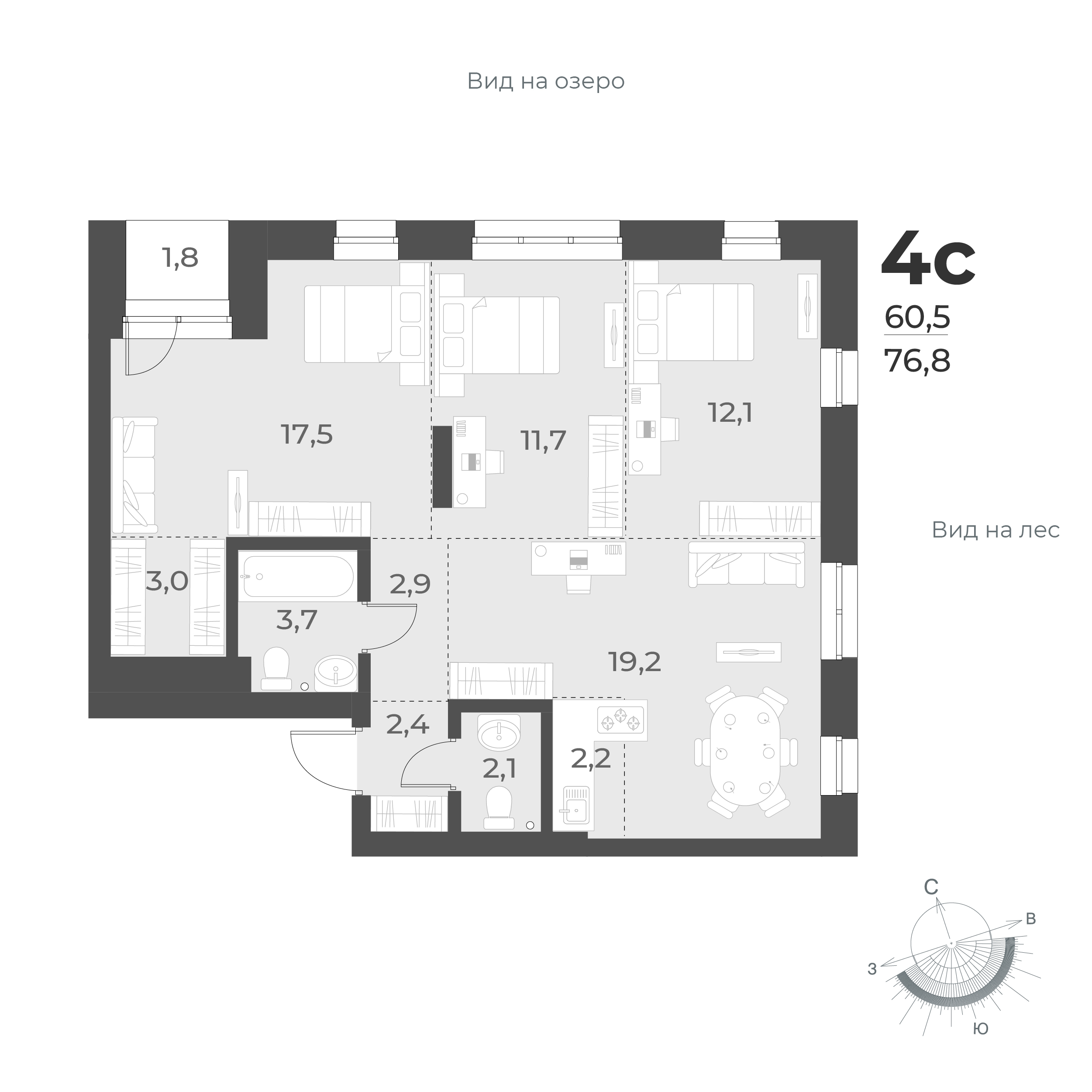  76.8 м² Новелла