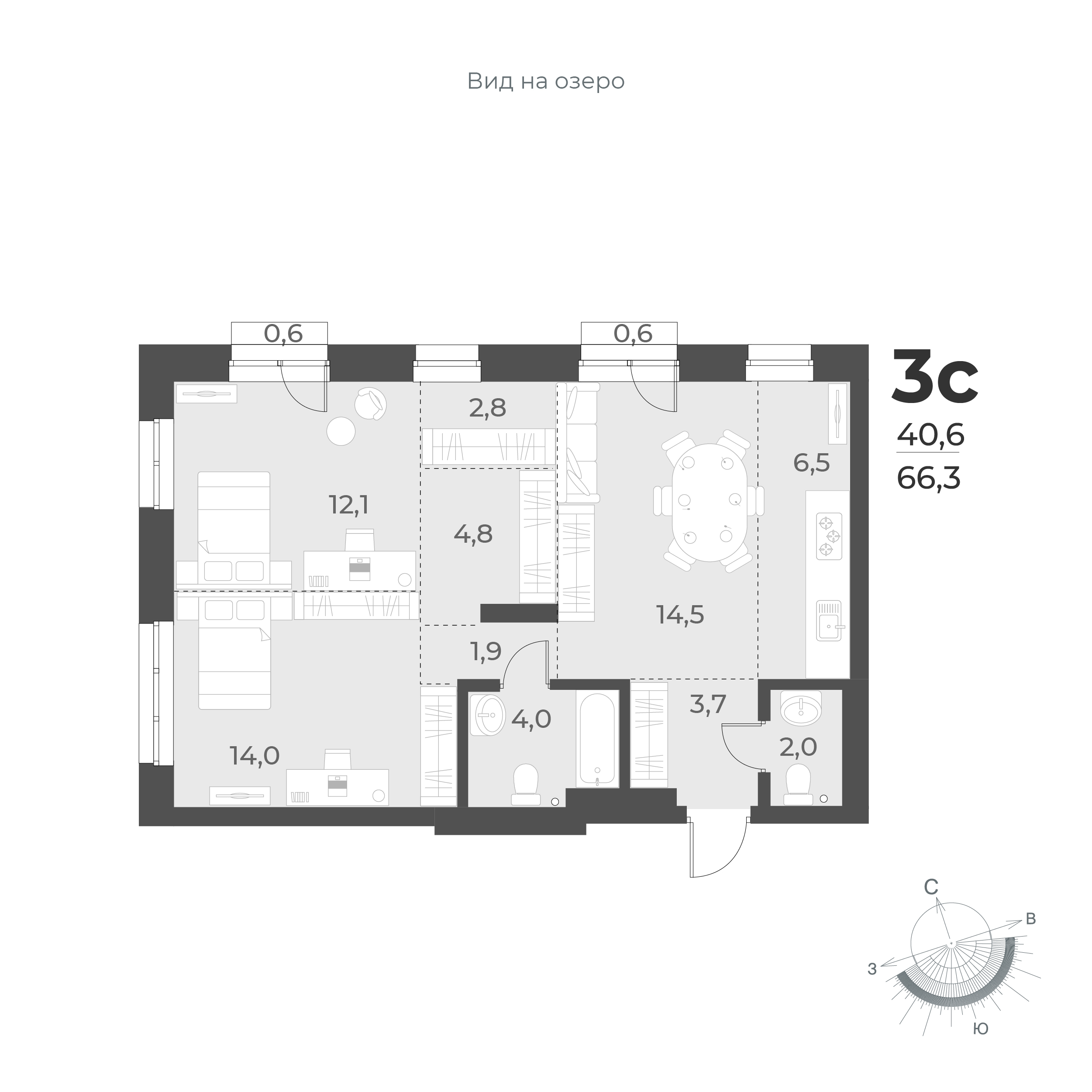  66.3 м² Новелла