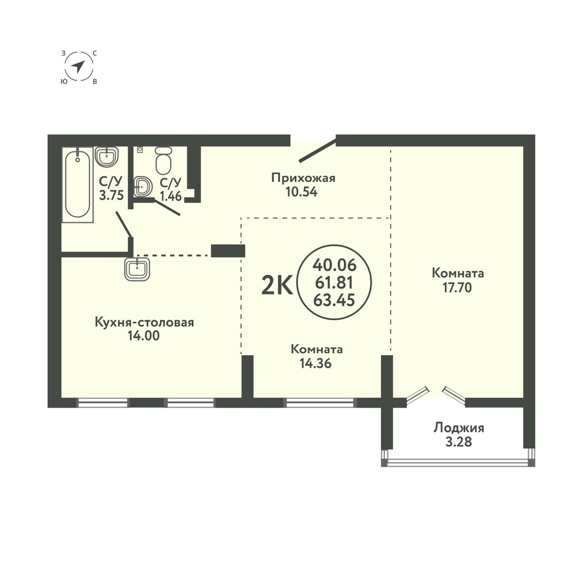  63.45 м² Экополис