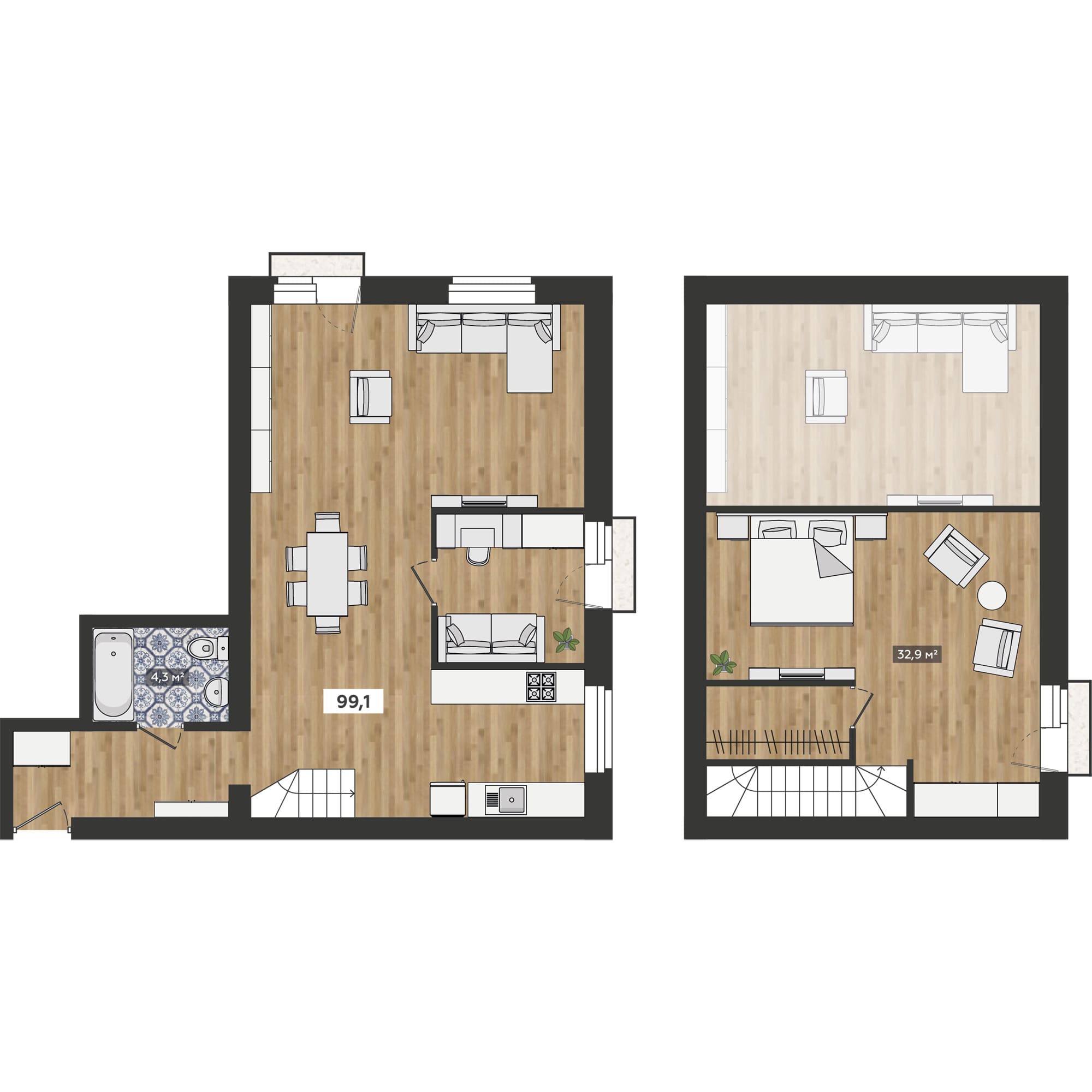  99.1 м² Французский квартал