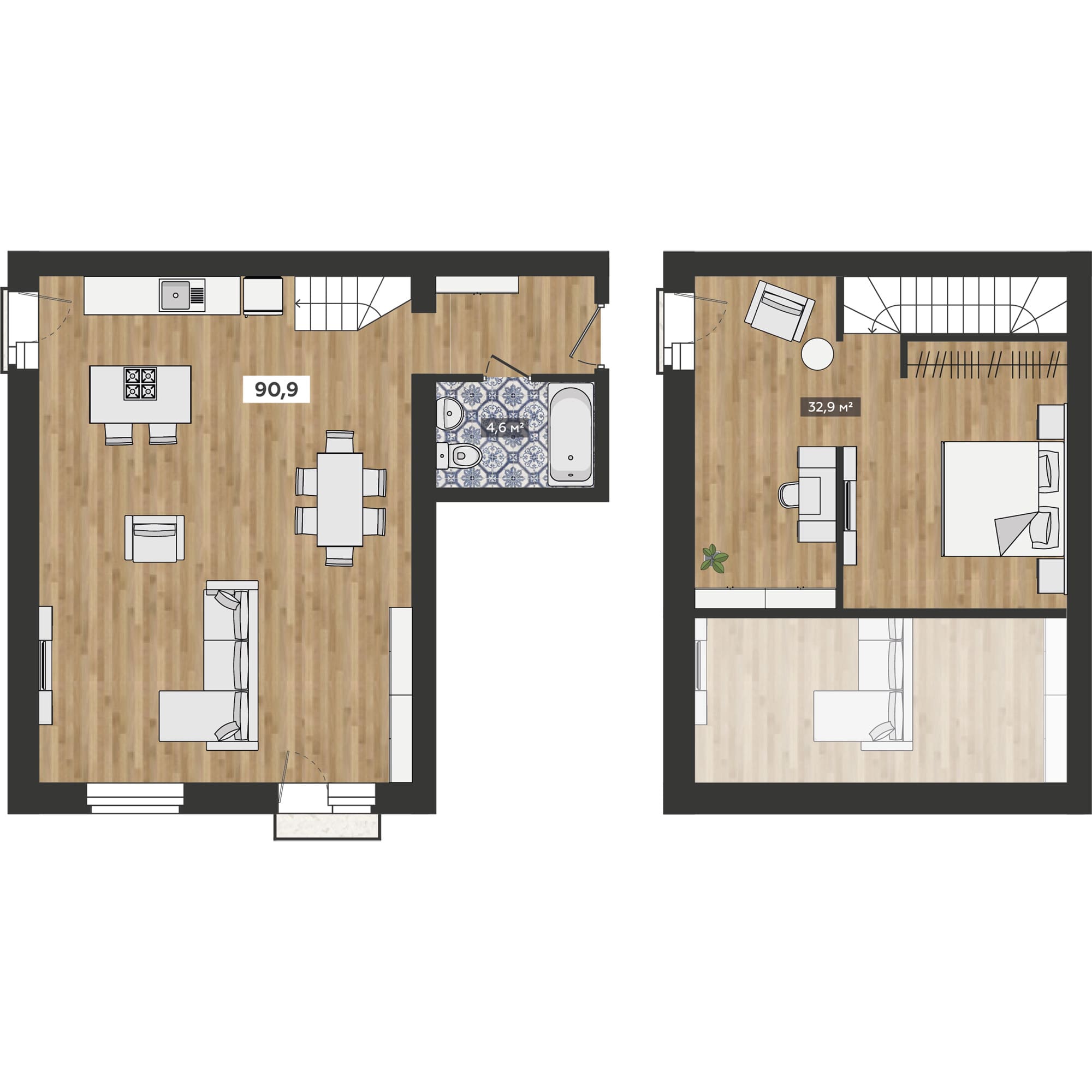  90.9 м² Французский квартал