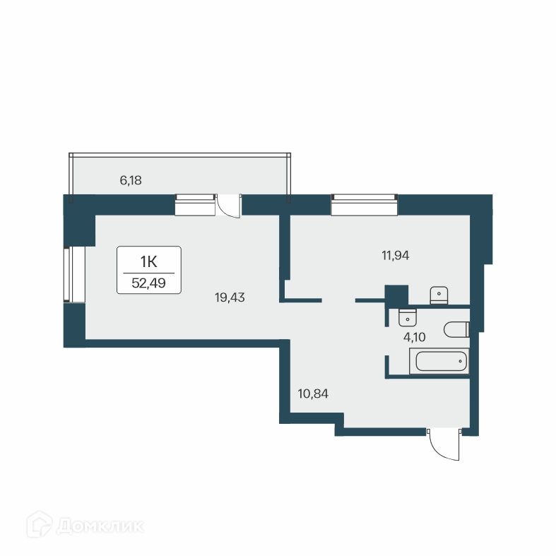 1-комнатная квартира 53.3 м² Расцветай на Зорге