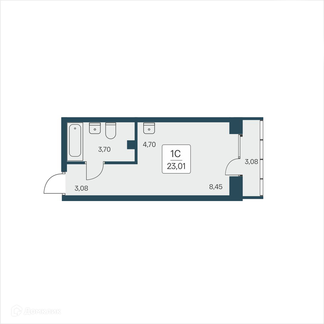 Студия 23.01 м² Расцветай на Дуси Ковальчук