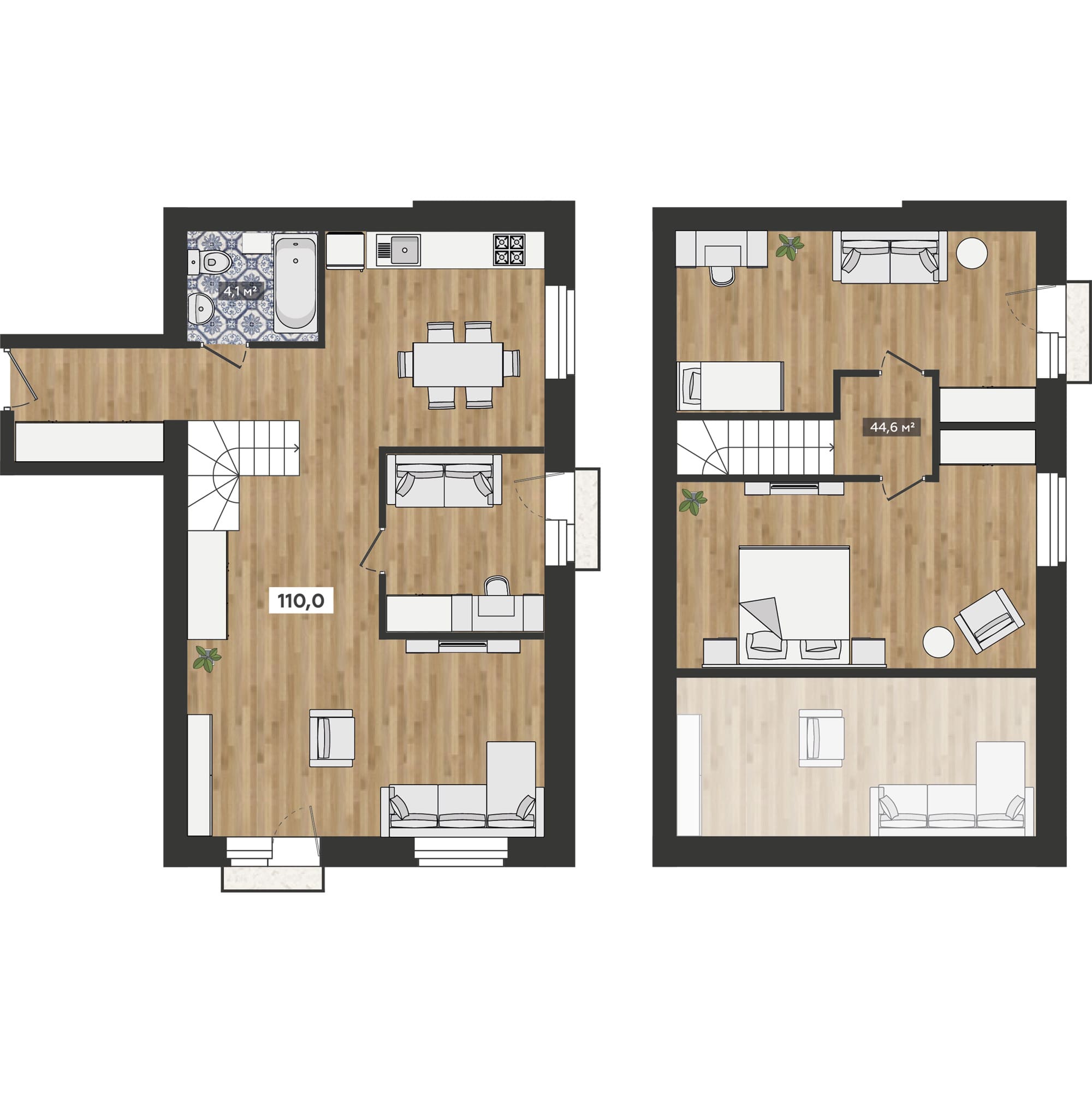  110 м² Французский квартал