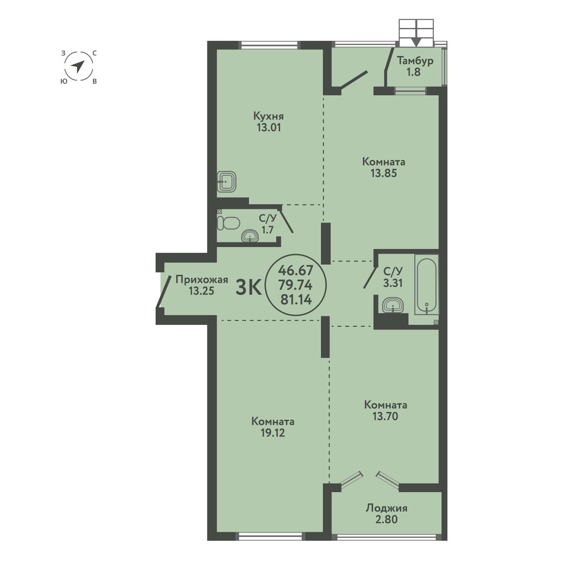  83.04 м² Экополис