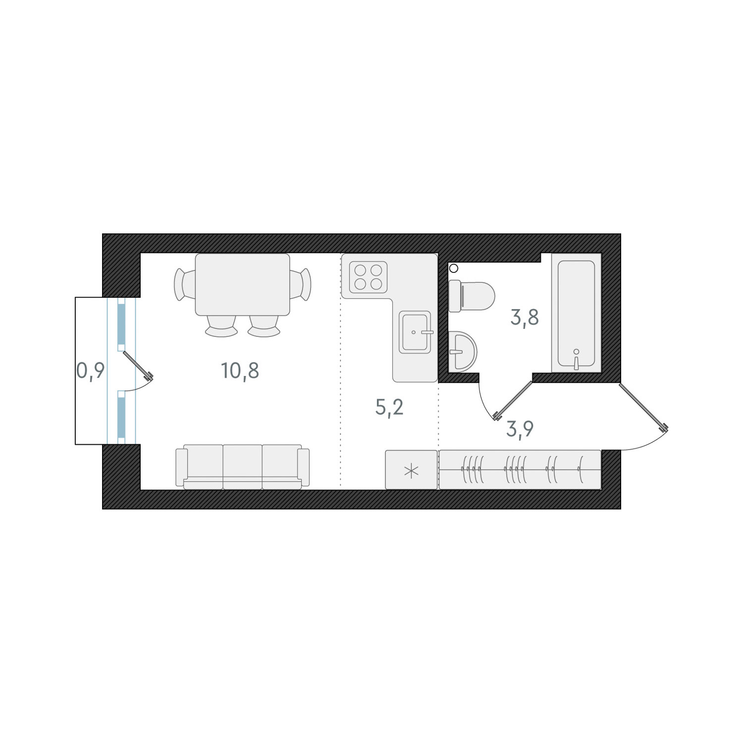  23.7 м² Новелла