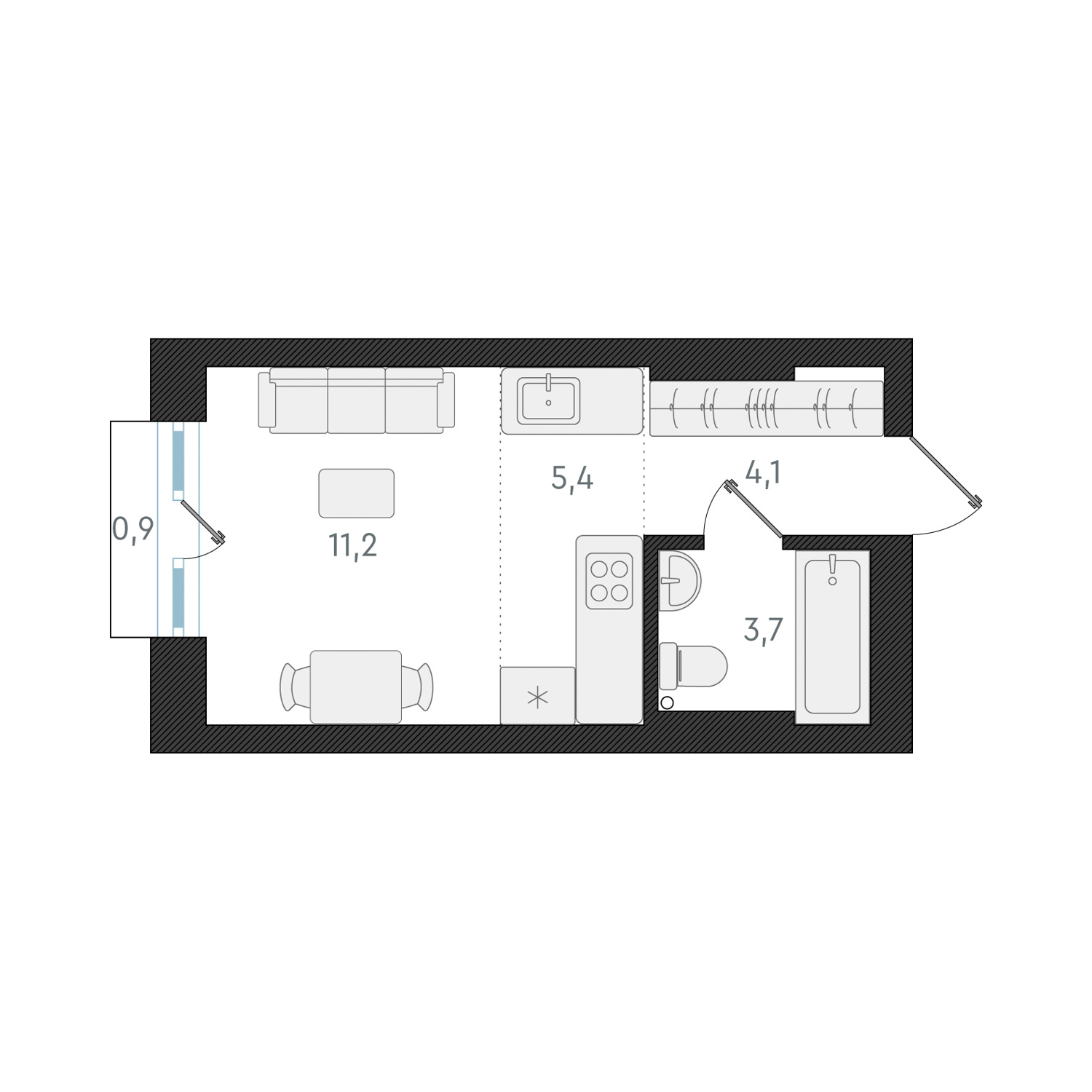  24.4 м² Новелла