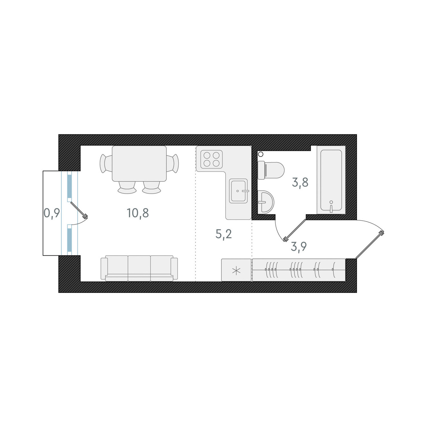  23.7 м² Новелла
