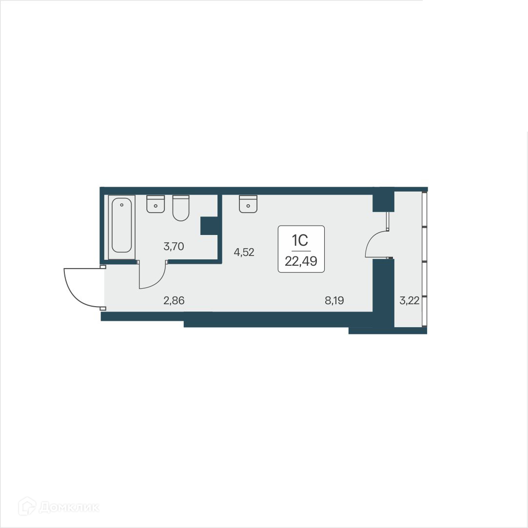 Студия 22.49 м² Расцветай на Дуси Ковальчук