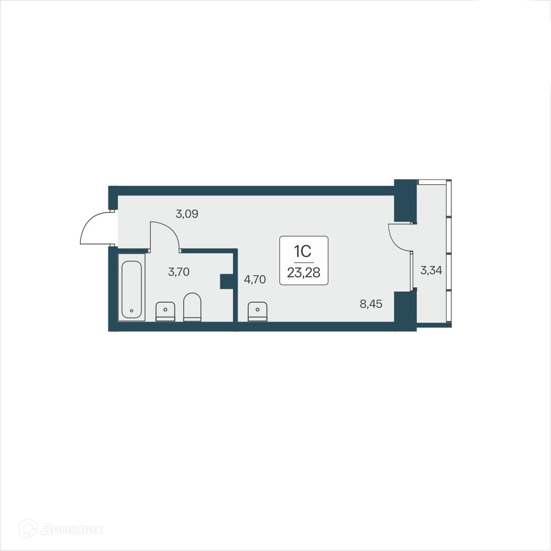 Студия 23.28 м² Расцветай на Дуси Ковальчук