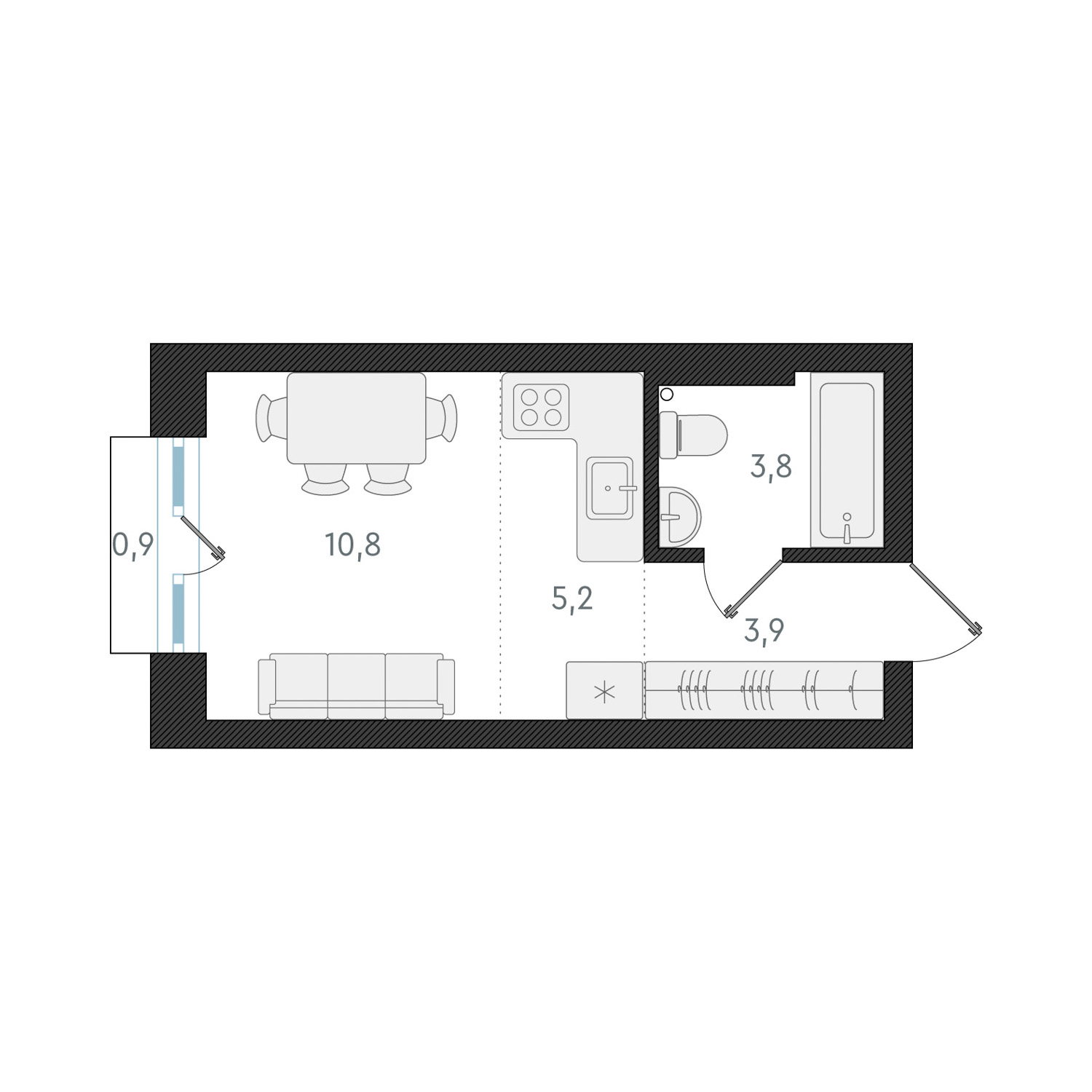  23.7 м² Новелла