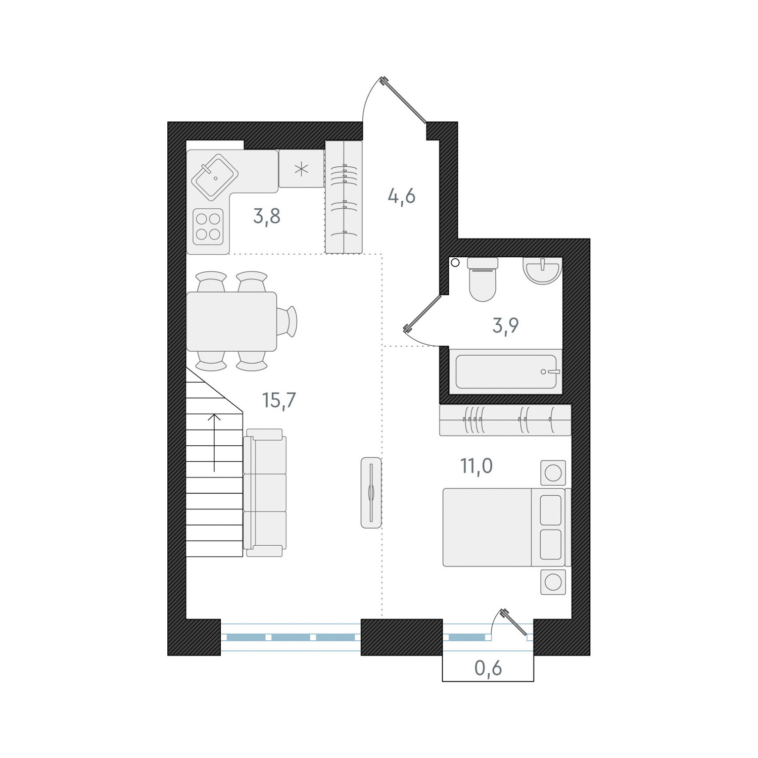  50.4 м² Новелла