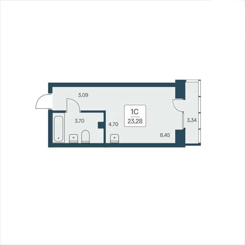 Студия 23.28 м² Расцветай на Дуси Ковальчук
