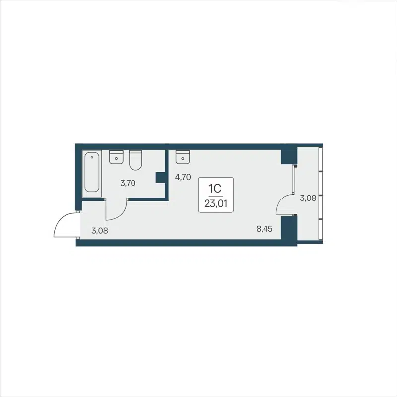 Студия 23.01 м² Расцветай на Дуси Ковальчук