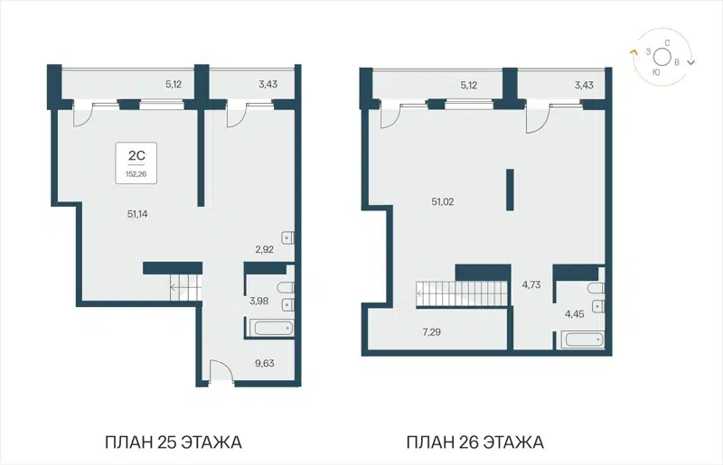 2-комнатные апартаменты 156.22 м² Time Park Apartments