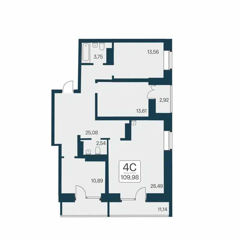 4-комнатная квартира 110 м² Сакура парк