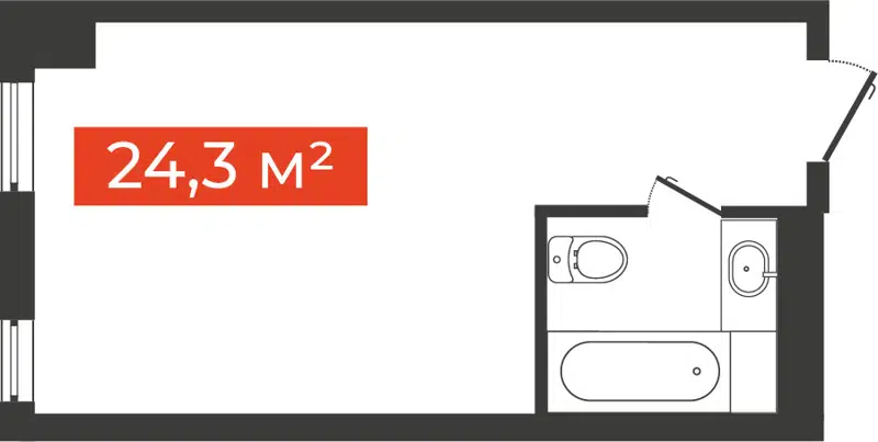 Студия 24.3 м² Freedom