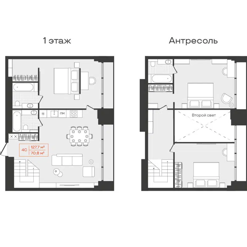 Студия 70.8 м² Freedom