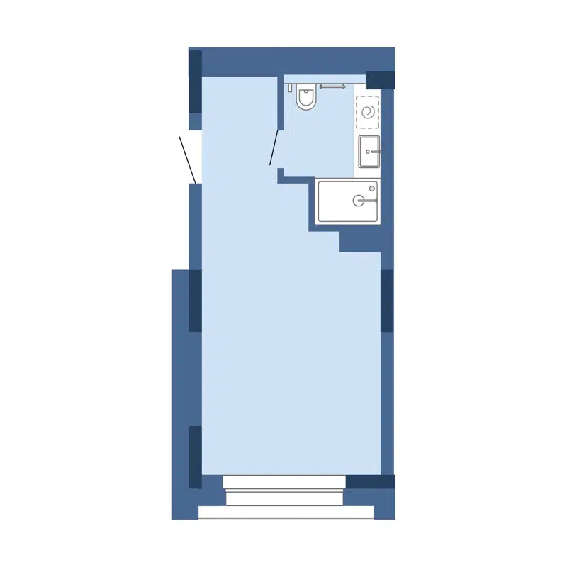 1-комнатные апартаменты 23.69 м² Gagarin city