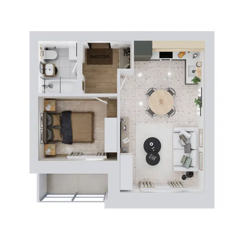 2-комнатная квартира 39.88 м² Дивногорский