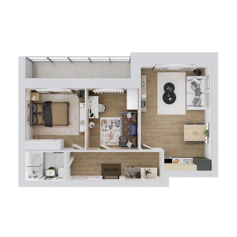 3-комнатная квартира 58.2 м² Дивногорский