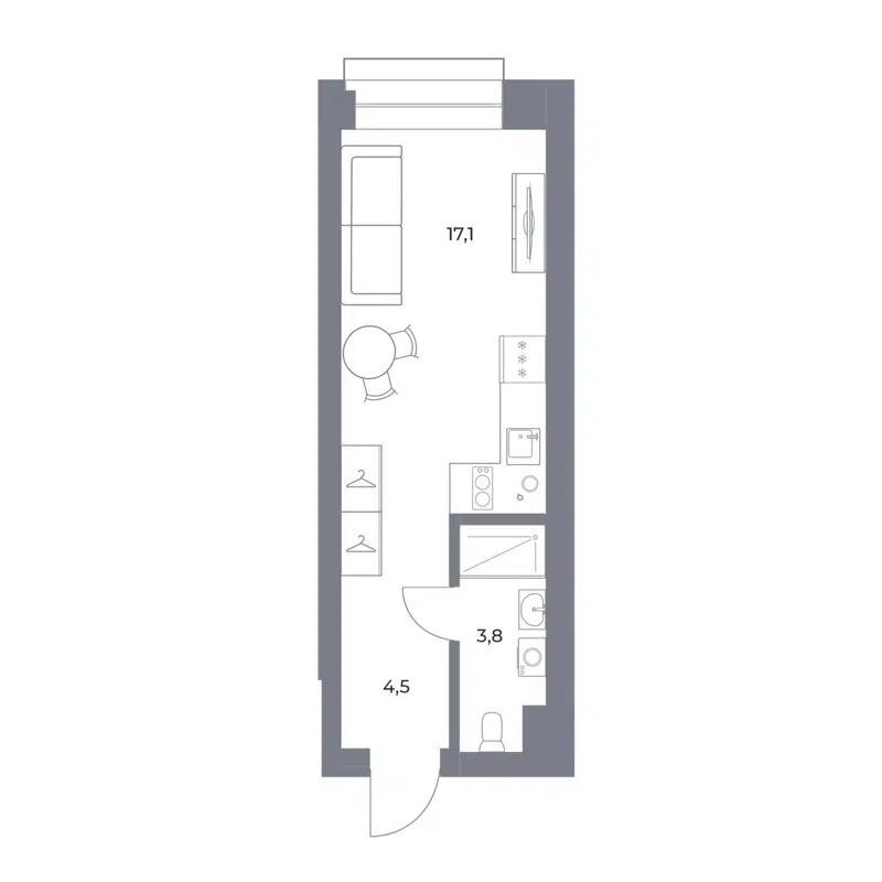 Студия 25.4 м² Прованс