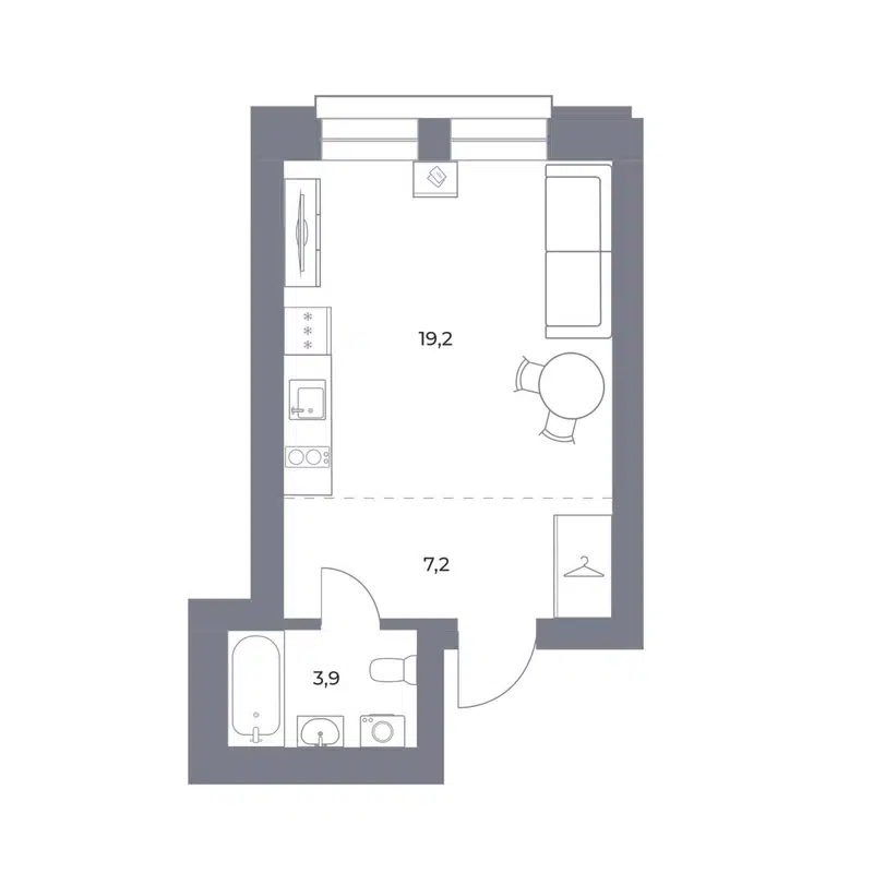Студия 30.3 м² Прованс
