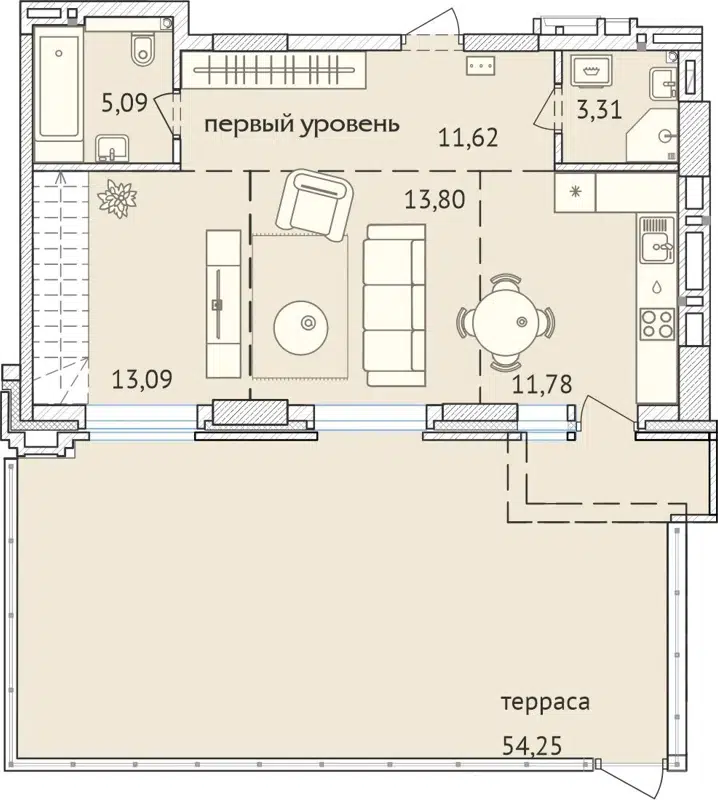 3-комнатная квартира 168.8 м² Заельцовский New