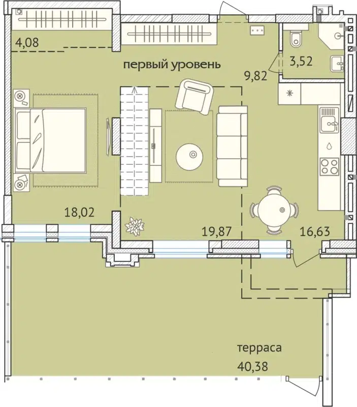 4-комнатная квартира 170 м² Заельцовский New