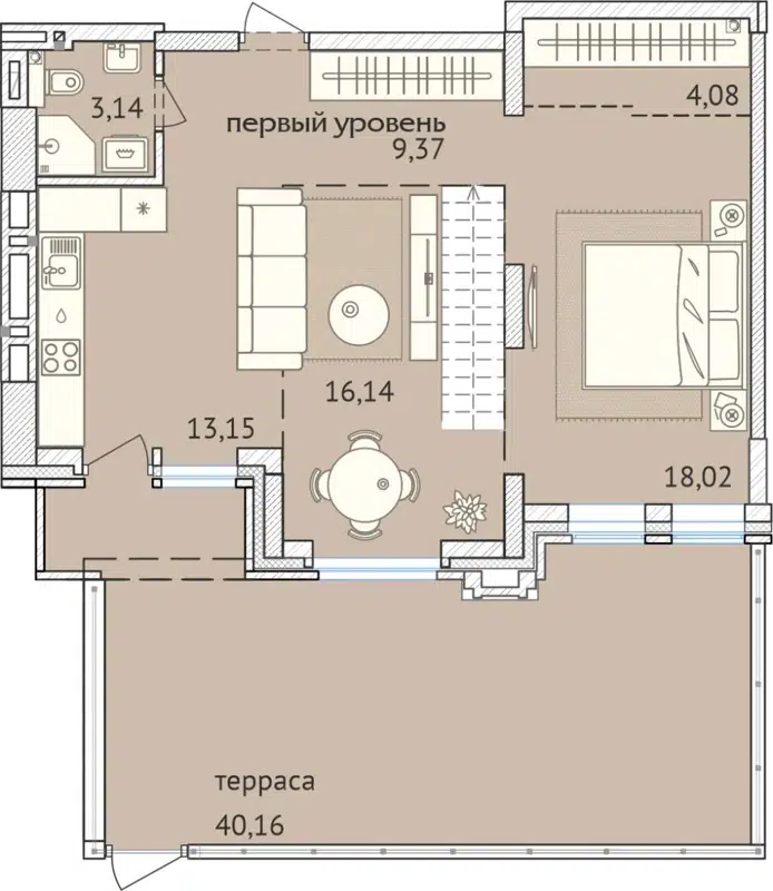 4-комнатная квартира 157.9 м² Заельцовский New