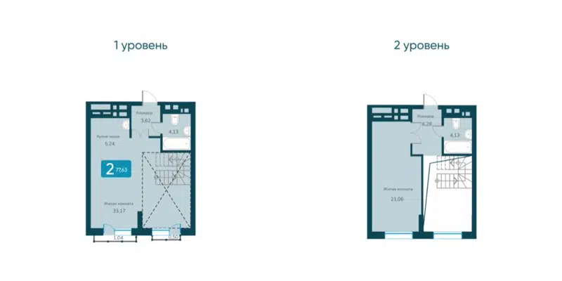 2-комнатная квартира 77.63 м² Марсель-2