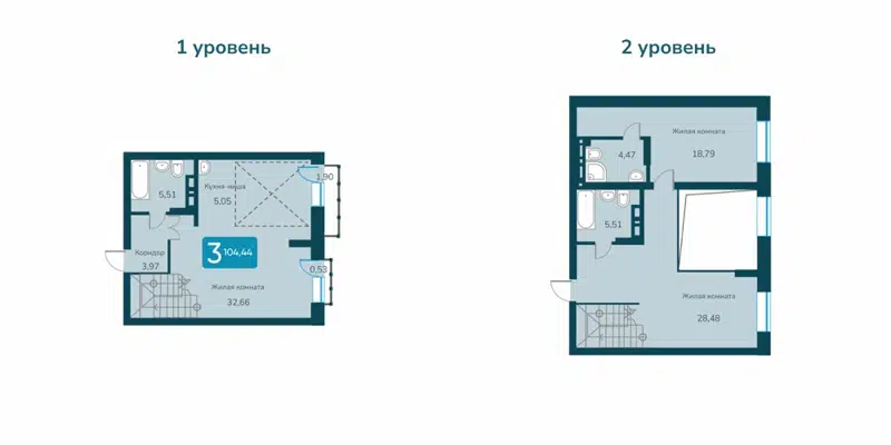 2-комнатная квартира 104.44 м² Марсель-2