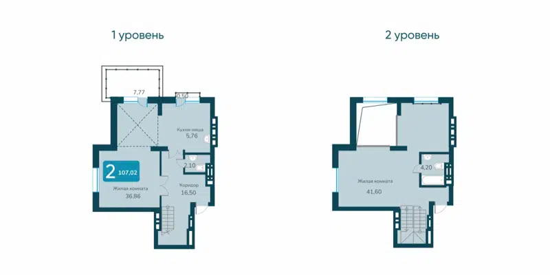 3-комнатная квартира 107.02 м² Марсель-2