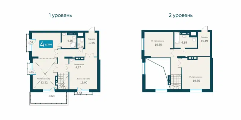3-комнатная квартира 133.09 м² Марсель-2