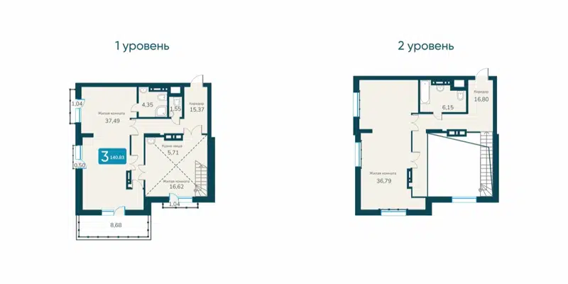 4-комнатная квартира 140.83 м² Марсель-2