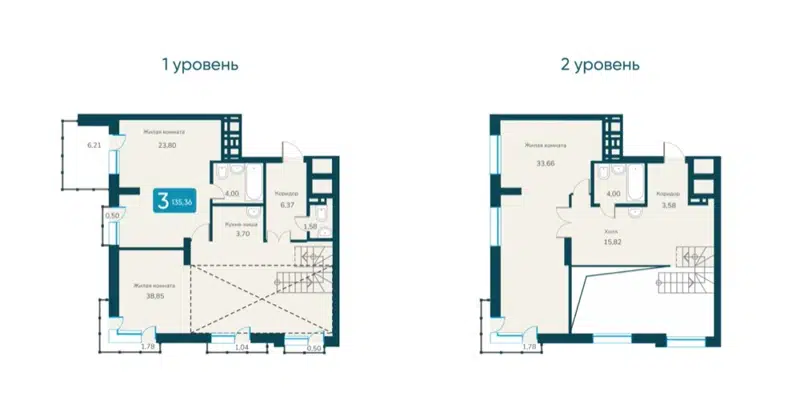 4-комнатная квартира 135.36 м² Марсель-2