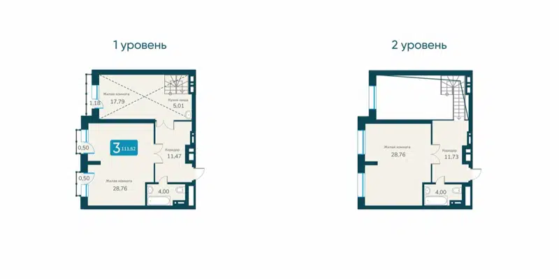 4-комнатная квартира 111.52 м² Марсель-2