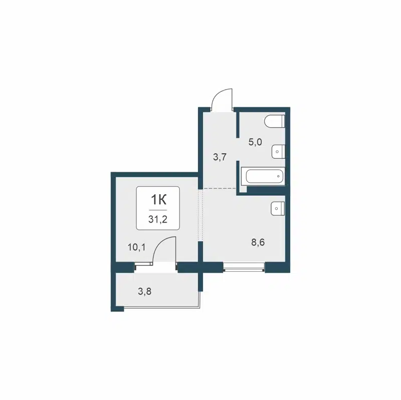 1-комнатная квартира 31.2 м² Цветной бульвар