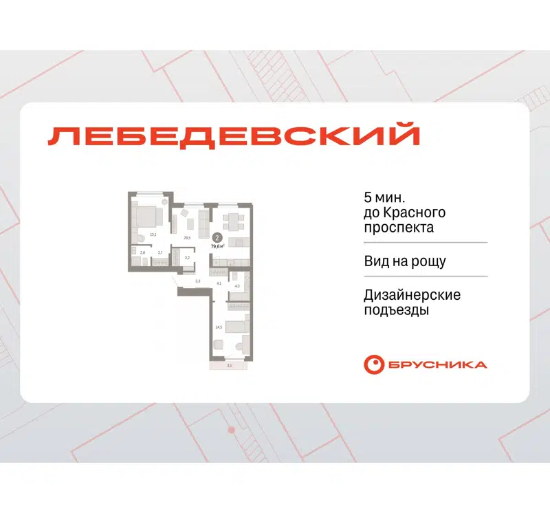  79.6 м² Лебедевский