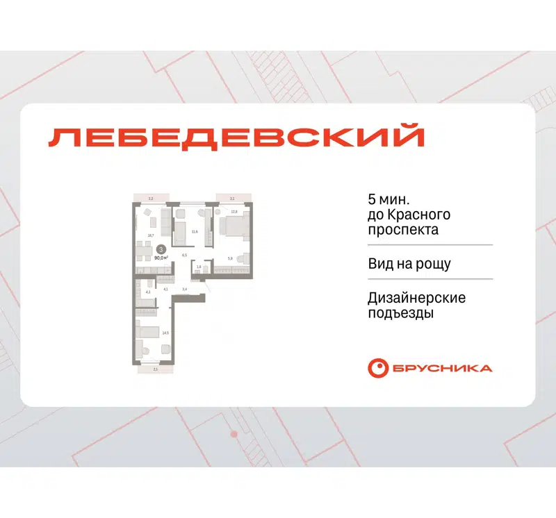  90 м² Лебедевский