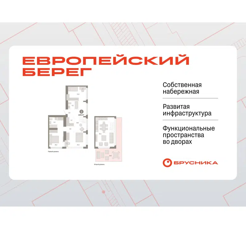  129.46 м² Европейский берег